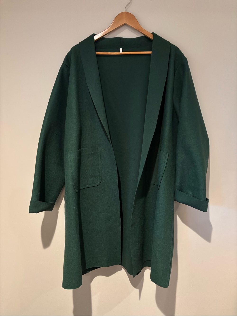 Open-Front Forest Green Coatigan | Plus Size 3XL